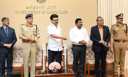 CM Stalin virtually lays stone for Rs 457 cr police flats CM Stalin virtually lays stone for Rs 457 cr police flats