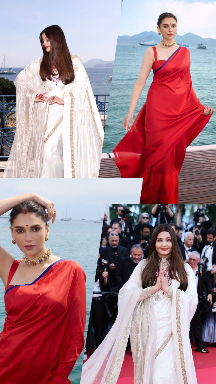 Aishwarya and Aditi adorned in saree and sindoor at Cannes Aishwarya and Aditi adorned in saree and sindoor at Cannes
