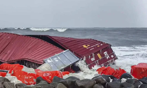 Liberian shipwreck containers wash up on Kerala coast amid oil spill crisis