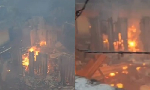 Several huts gutted in fire near Vyasarpadi