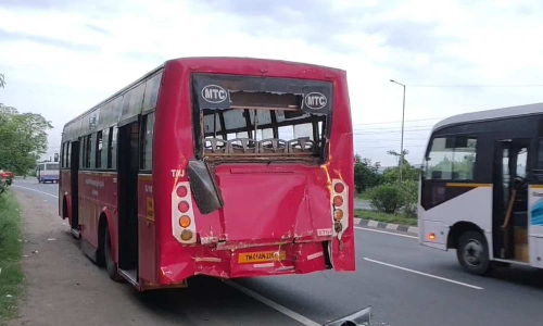 One killed 10 injured as lorry ploughs into people at bus stop in Chengalpattu