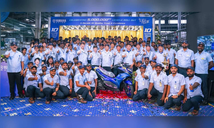 Yamaha rolls out its 5 millionth unit in its 10th year from Chennai facility