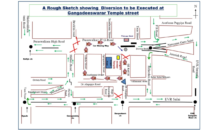 Chennai: Traffic diversion announced for Gangadeeswarar temple procession fest on June 6