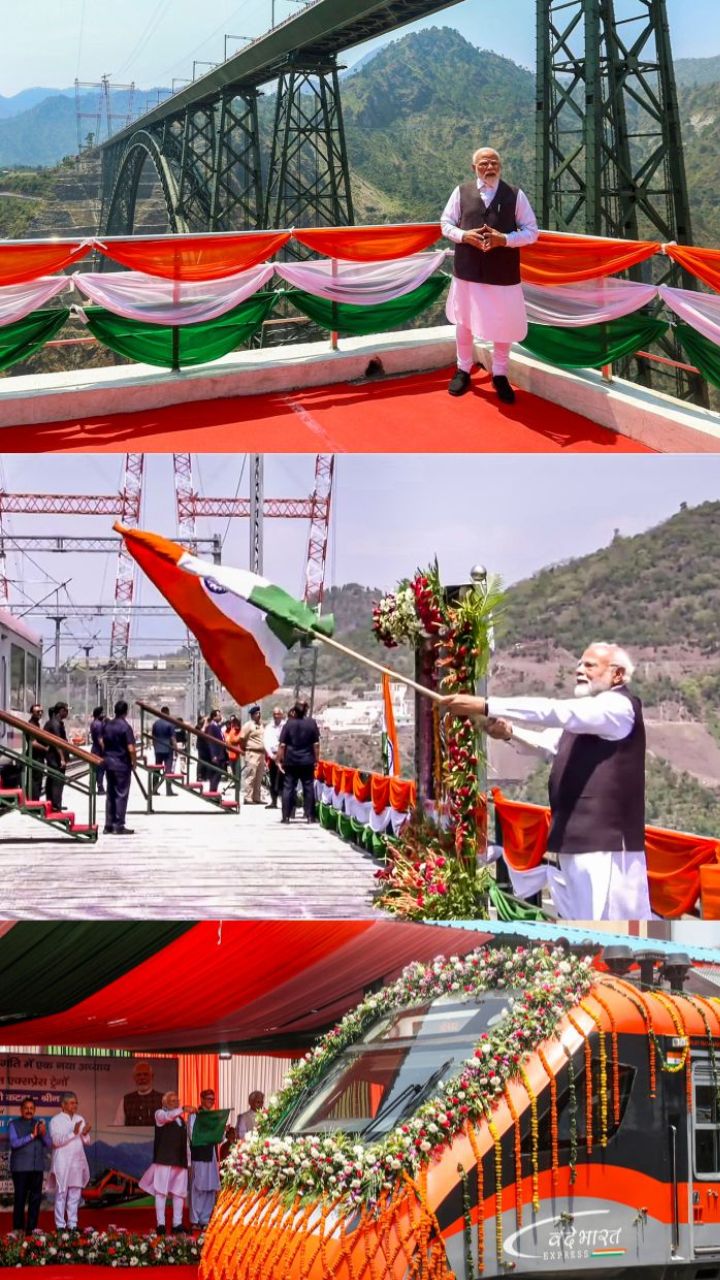 PM launches Chenab Rail Bridge, Anji Khad Bridge, Katra-Srinagar Vande Bharat PM launches Chenab Rail Bridge, Anji Khad Bridge, Katra-Srinagar Vande Bharat