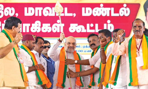 Amit Shah reiterates coalition govt talk in Madurai; ally AIADMK in a spot