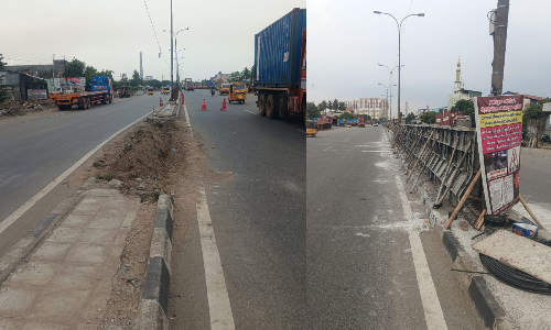 Manali express road: Protestors bring median works to halt