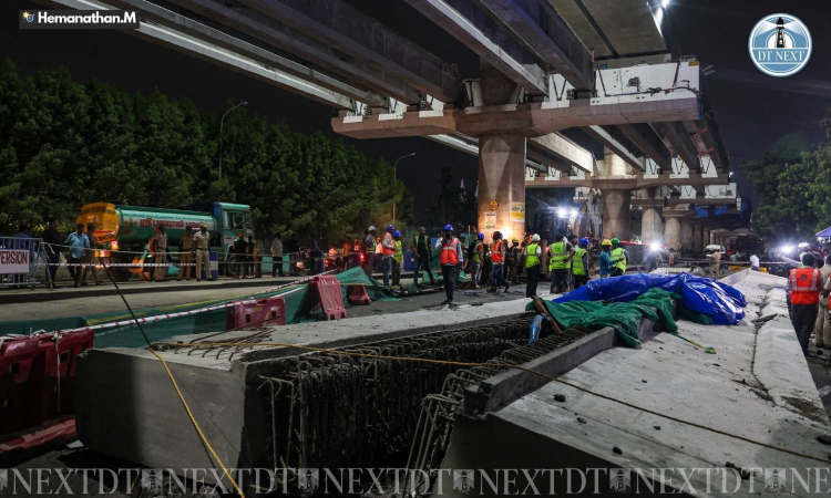 Concrete beam collapse at Chennai Metro Rail site crushes motorcyclist