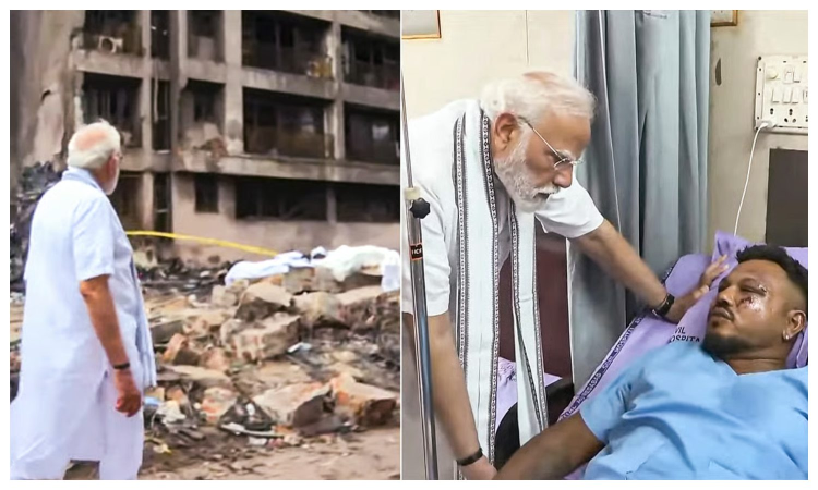 PM Modi meets injured in AI plane crash; six of 265 bodies handed over to kin