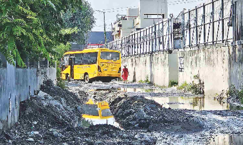 Six months after Rs1.2 cr promise, Noombal main road still crumbles
