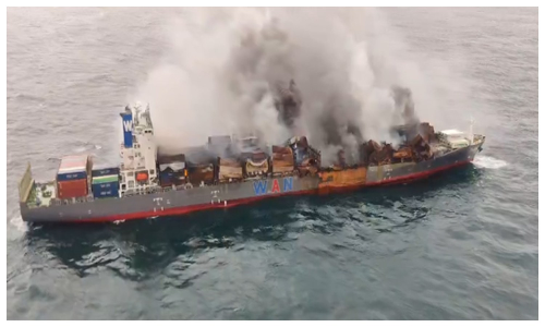 ICG, Navy achieve milestone in MV Wan Hai 503 firefighting ops, pull burning vessel away from Indian Coast ICG, Navy achieve milestone in MV Wan Hai 503 firefighting ops, pull burning vessel away from Indian Coast