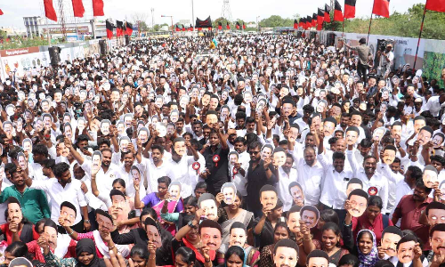 DMKs youth wing protests against Union govt for not recognising Keeladi excavations report