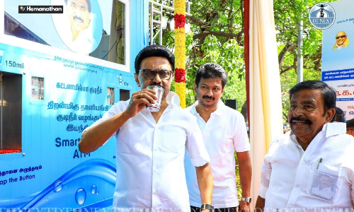 CM Stalin inaugurates free drinking water vending machines in Chennai