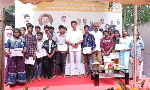 Minister Poyyamozhi hails young cancer survivors who aced board exams Minister Poyyamozhi hails young cancer survivors who aced board exams