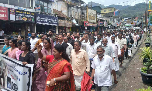 Machikolli villagers rally against forest dept for farmer trampled by elephant Machikolli villagers rally against forest dept for farmer trampled by elephant
