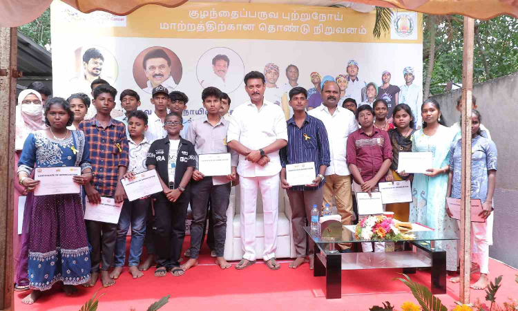 Minister Poyyamozhi hails young cancer survivors who aced board exams