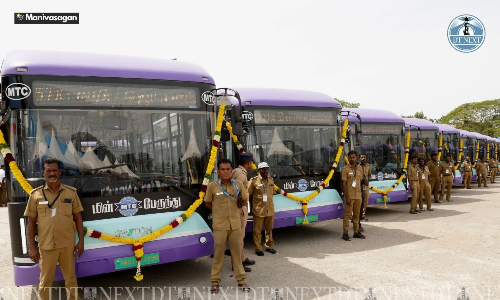 Chennai MTC’s 1st batch of e-buses rolled out; check out routes from Vyasarpadi depot