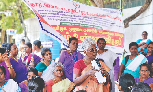 Fill over 3,800 posts, end to contractual norms: TN village health nurses protest Fill over 3,800 posts, end to contractual norms: TN village health nurses protest