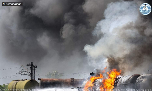 Major fire guts 13 diesel-laden wagons of goods train in Tiruvallur, disrupts rail traffic to, from Chennai Central