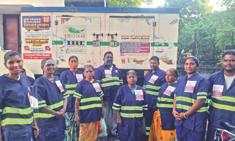 Chennai cleanliness workers resort to badge protest against privatisation move