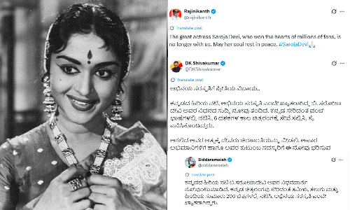 Politicians, celebrities pay tribute to legendary actress Saroja Devi