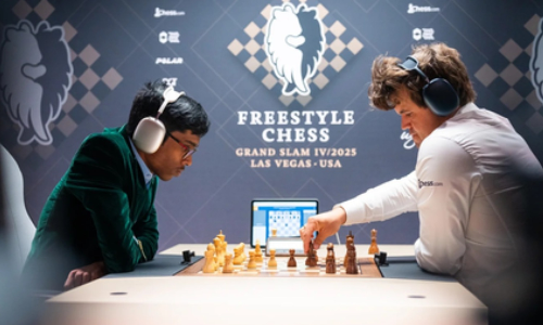 Praggnanandhaa stuns Carlsen in Las Vegas, takes joint lead in Freestyle Chess Grand Slam