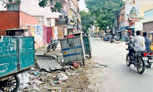 Chennai Citizen Connect: Remove bins eating into AP Road in Choolai, urge daily commuters