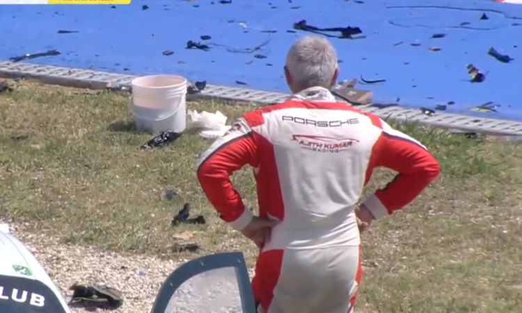 Ajith Kumar crashes during GT4 European Series race