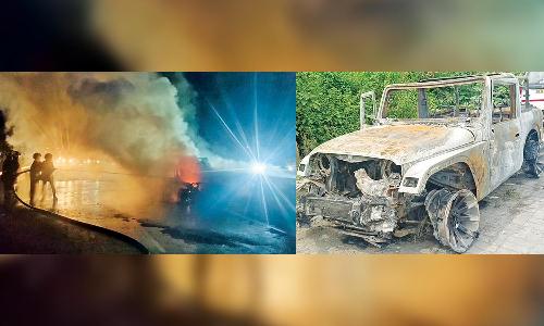Vehicle gutted in fire on Chennai-Tiruchy National Highway
