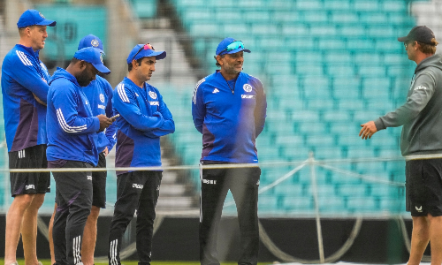 PITCHED BATTLE: Head coach Gambhir and Oval curator involve in heated exchange of words