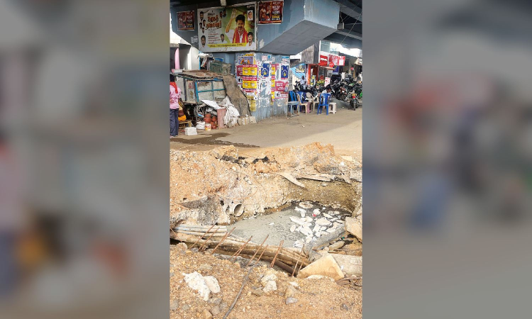 Chennai Citizen Connect: Ominous open drainage pit abutting Perungalathur flyover seeks attention