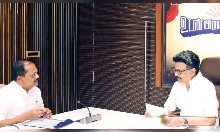 CM Stalin back to party work, checks pillars on ground