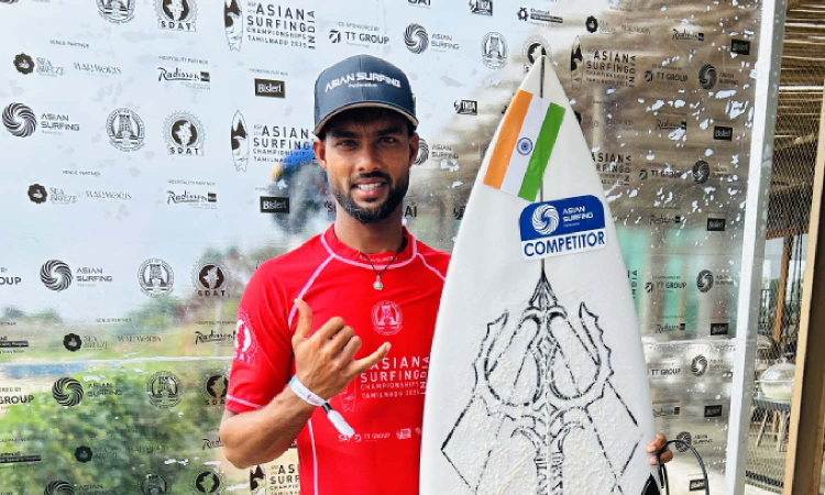 Ramesh Budihal makes history with semi-final berth at Asian Surfing Championship Ramesh Budihal makes history with semi-final berth at Asian Surfing Championship