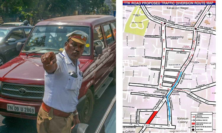 Alwarpet flyover to be two-lane temporarily; Traffic diversions announced