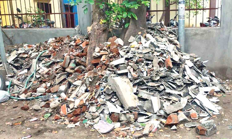 Chennai: Construction debris near anganwadi in Kodungaiyur rankles parents