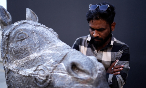 Immortalised in stone: Explore R Magesh’s immersive, multisensory Stone Portraits show in Chennai