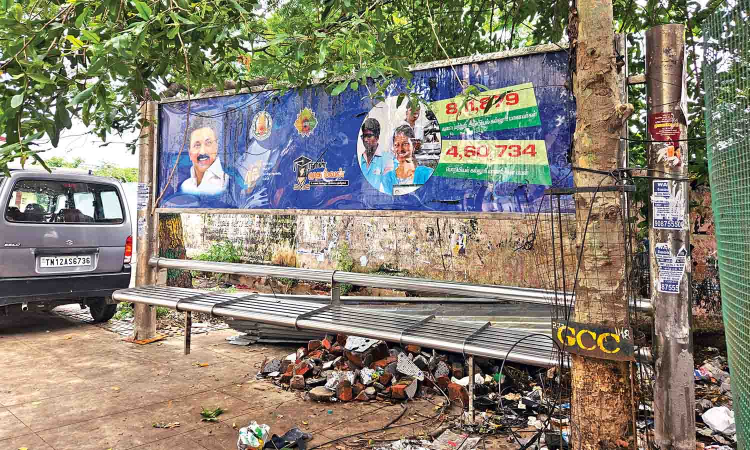 Weeks after relocation, bus shelter, footpath dismantled to accommodate petrol bunk in Perambur