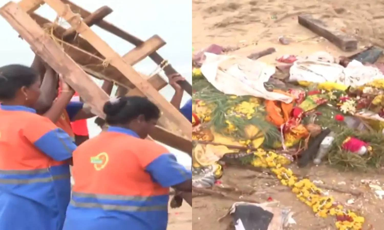 Ganesh idol immersion leaves Chennai beaches loaded with waste