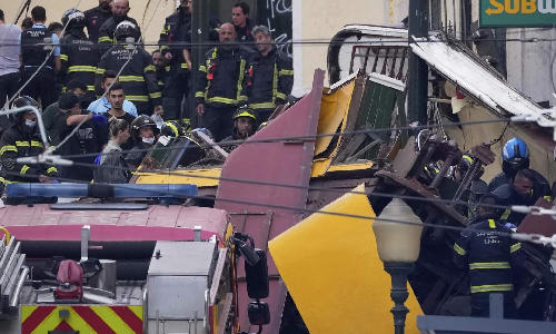Famed streetcar in Lisbon, Portugal, derails and crashes, killing 15 people