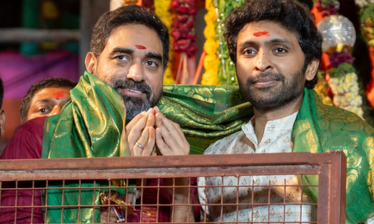Director Krish, actor Vikram Prabhu offer prayers to Lord Ganesha ahead of Ghaati release