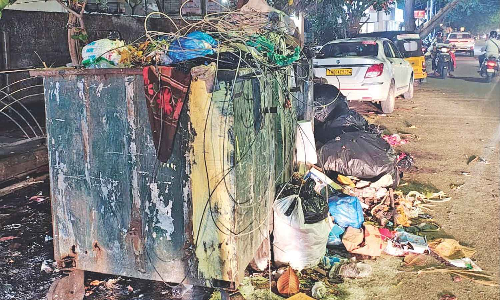 Chennai Citizen Connect: Public cry foul over overflowing garbage bins on EVK Sampath Road Chennai Citizen Connect: Public cry foul over overflowing garbage bins on EVK Sampath Road