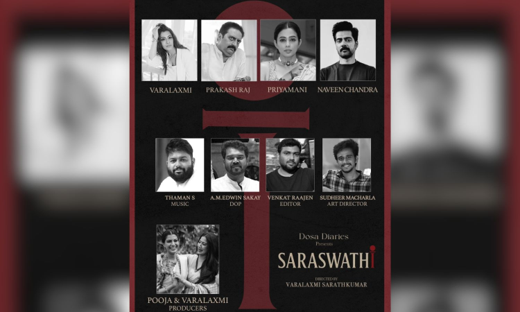 Actor Varalaxmi Sarathkumar to don director’s hat; film titled Saraswathi