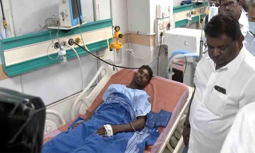 Ennore Power Plant accident: TN Minister SS Sivashankar visits Stanley Hospital to meet injured worker