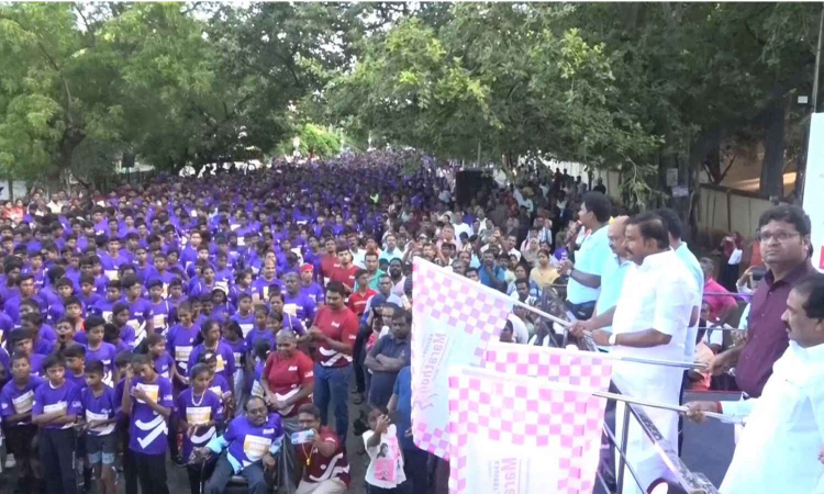 TN Minister KN Nehru flags off 10th Kauvery Marathon in Trichy; more than 7,000 runners participate