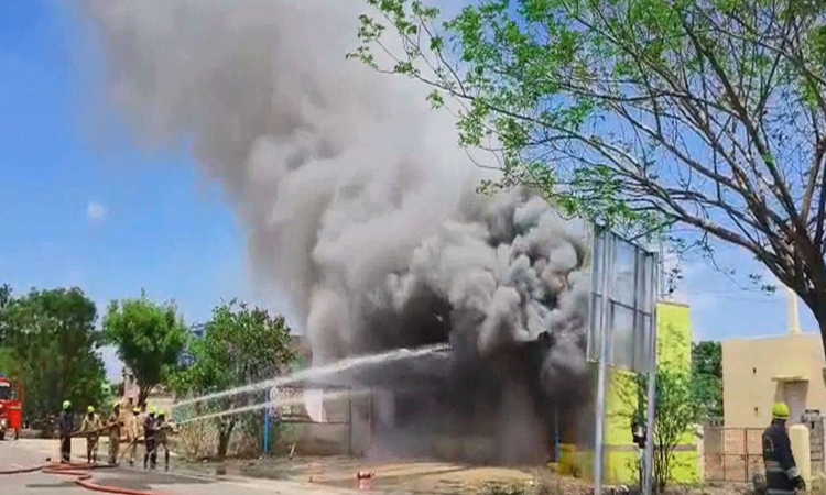 Massive fire breaks out at fireworks shop in TNs Sivakasi