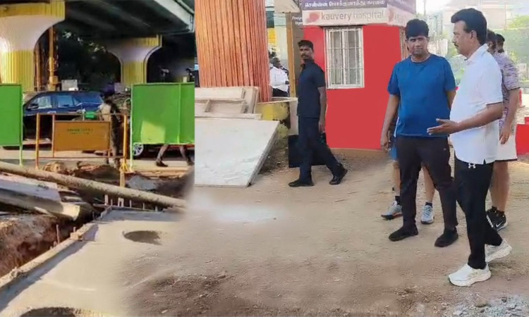 CM Stalin inspects SWD works in Alwarpet CM Stalin inspects SWD works in Alwarpet
