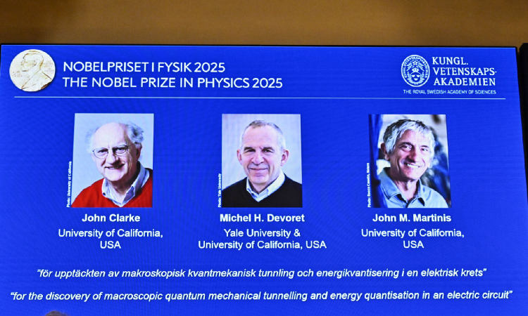 Nobel Prize for physics goes to 3 scientists for discoveries in quantum mechanical tunnelling