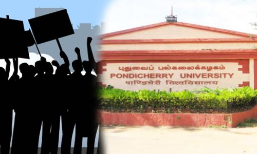 Protest against sexual harassment complaint inaction at Pondicherry University; students detained