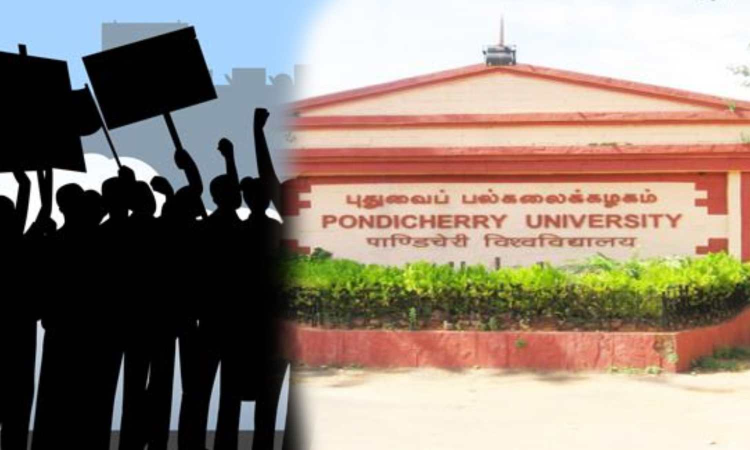 Protest against sexual harassment complaint inaction at Pondicherry University; students detained Protest against sexual harassment complaint inaction at Pondicherry University; students detained