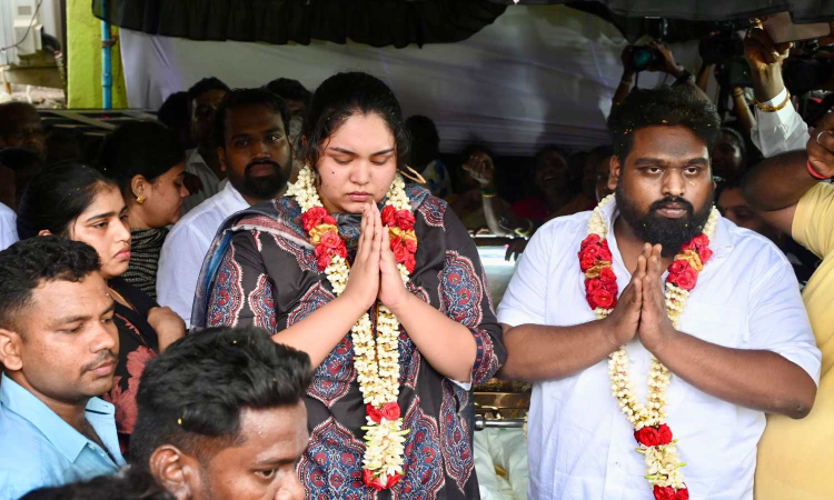 Gangster Nagendran’s son Ajith weds in front of dad’s remains