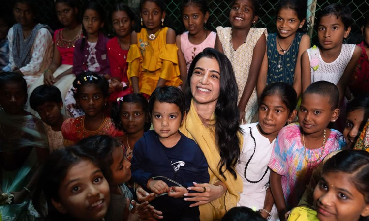 Samantha Ruth Prabhu celebrates Diwali with children from NGO Samantha Ruth Prabhu celebrates Diwali with children from NGO